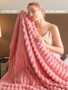 Lanrest Signature Bunny Fur Velvet Throw – Deluxe Ribbed Rabbit Fur Blanket for Luxury Homes, Weddings, and Holiday Gift Sets