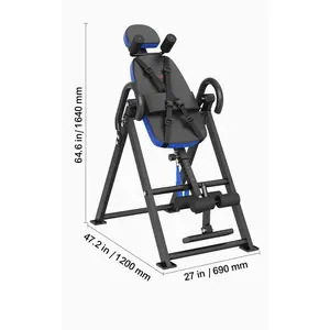 Heavy Duty Inversion Table Pressure Relief Back Stretching Machine Strength Training Equipment with Headrest