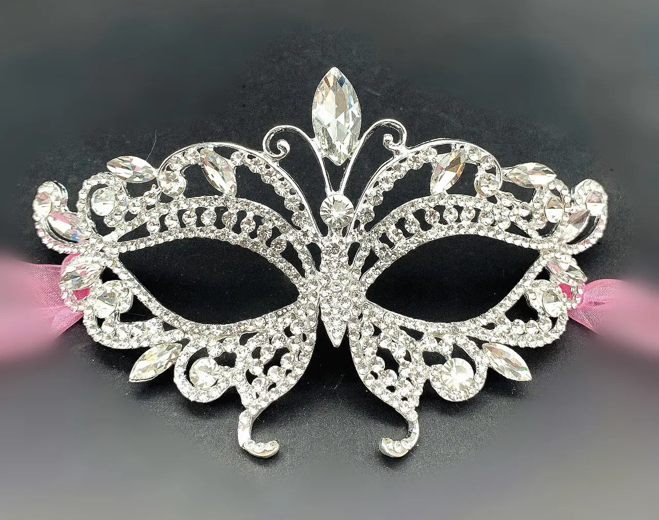 Bridal Butterfly Masquerade Mask - Wedding Eye Mask for Masquerade Ball, Halloween Party, Festive Party Accessory