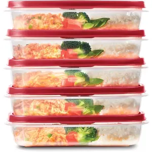 Easyfindlids Meal Prep Containers, 5.5 Cup, Red Newell Brands Newell Brands