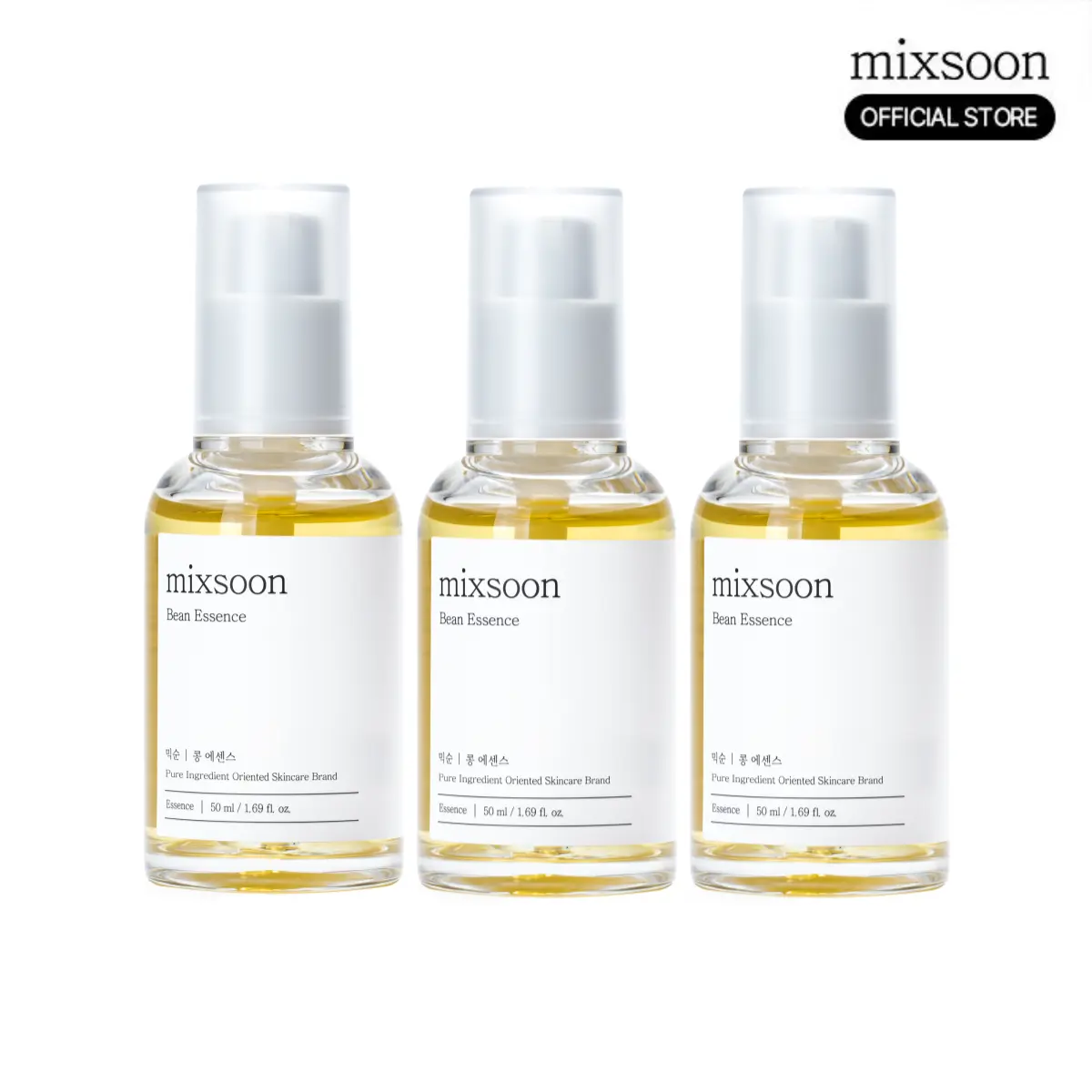 [mixsoon Official] Bean Essence Trio (50ml x 3) — Korean Skincare Set for Hydration & Refined Texture, Exfoliating & Hydrating Care