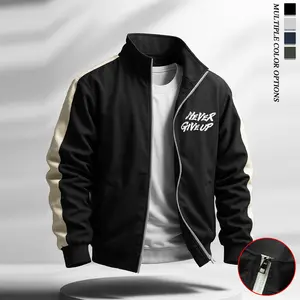 Jackets for Men Zip Up, windbreaker jacket , Casual Windbreaker for Spring and Fall  Black jackets zip up