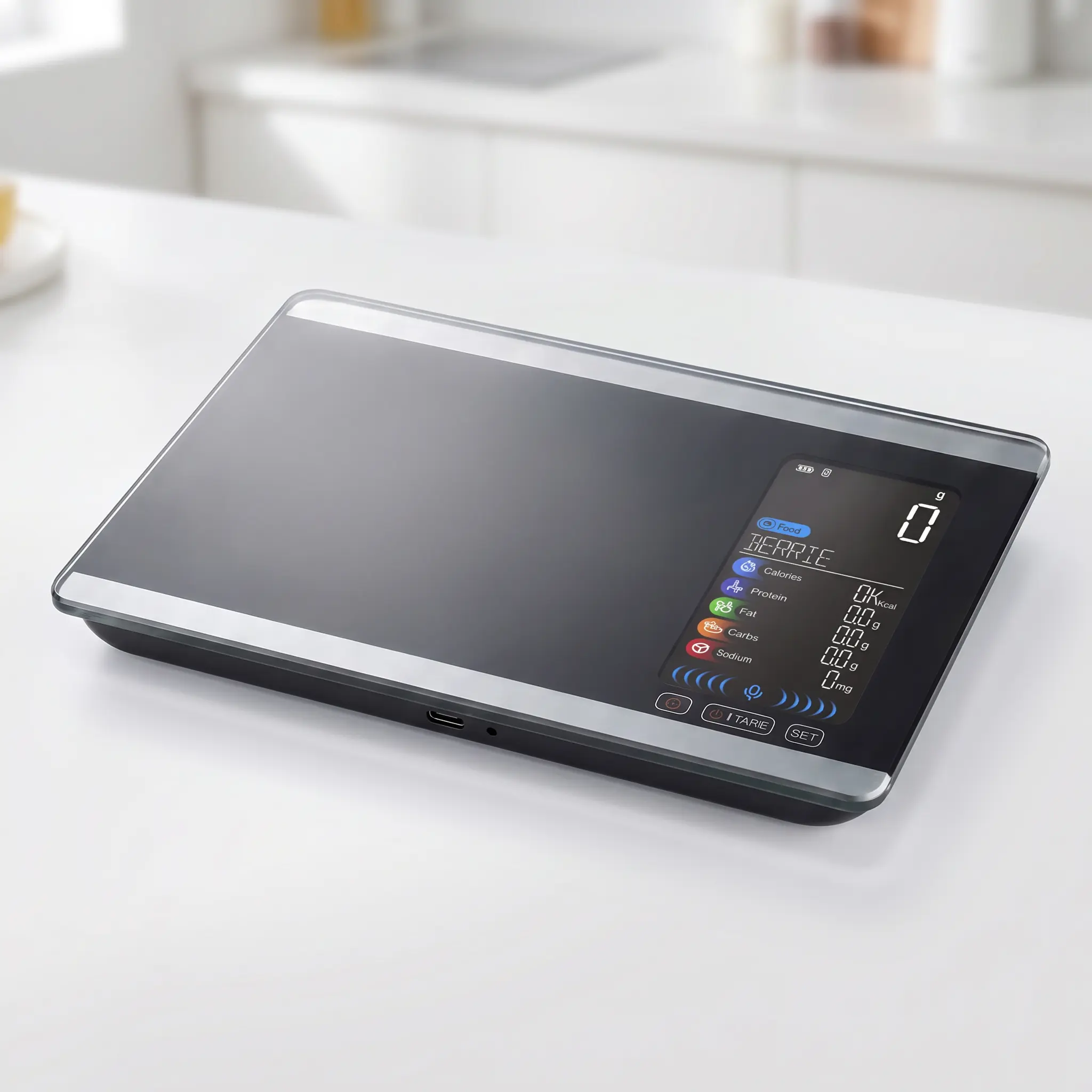 Housmax Voice-Activated Food Scale, 500 Offline Foods Built In + 50 Custom Favorites, Smart Nutrition Scale With Optional App, Type-C Rechargeable, Color LCD, for Diet Baking Cooking