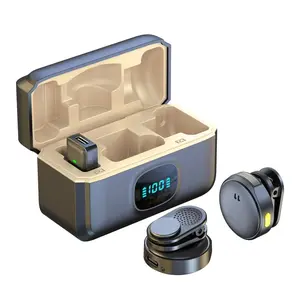 Lapel Lavalier Professional Dual Wireless Microphone Buttonhole Tie Mic Mini For iPhone Android Phone Cell Mobile PC Micro Audio USB Rechargeable Mic