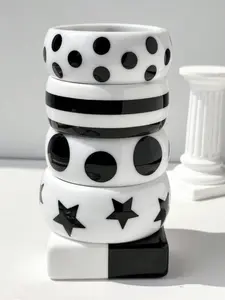 Millennial Minimalist Style Jewelry, Polka Dot & Star Contrast Bracelet, Fashion Casual Women's Accessories