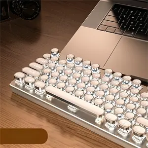 Mechanical Keyboard, 104 Keys, Clear Switches with Backlight, Suitable for Office and Gaming, Wired USB Universal for Desktop and Laptop