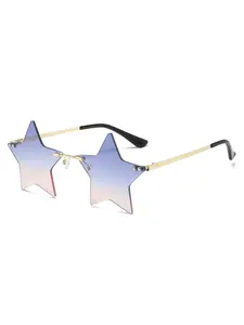 Star Design Rimless Sunglasses, Trendy Tinted Lens Sunglasses for Everyday Use, Fashion Accessories for Outdoor Activities, Stylish Glasses
