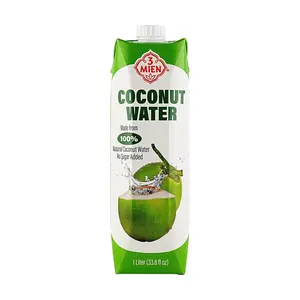 3-MIEN 100% Natural Coconut Water 1000ml - Zero Sugar, Zero Fat, No Additives - Pure Vietnamese Hydration