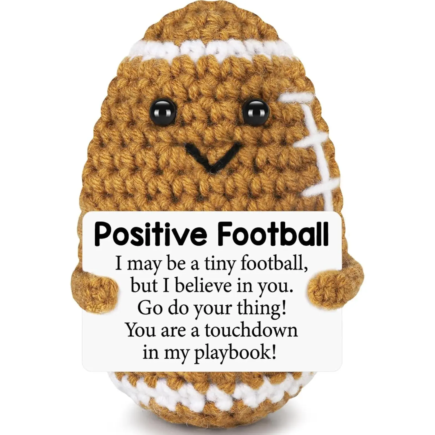 Handmade Mini Crochet Football - Amigurumi Gift, Festive Decor, House Decoration, Biuniuring, Coworker Birthday Party Present, Self-Care Item