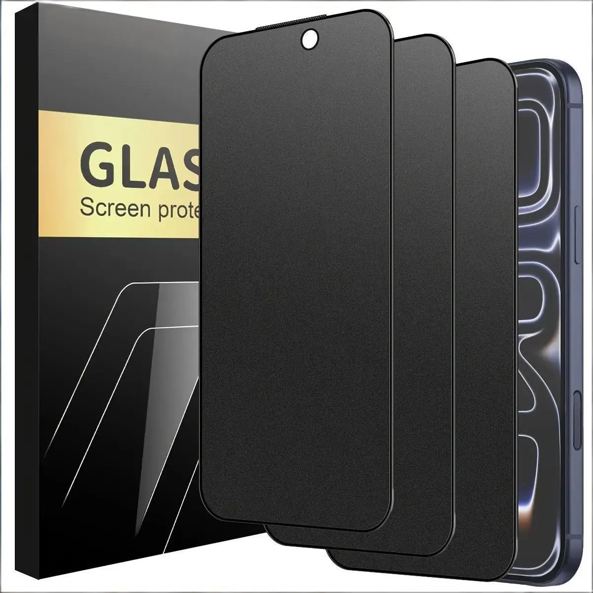3pcs Ceramic Film Frosted Privacy Screen Protector, Privacy Shield, Privacy Screen Guard, Protective, Durable, Smartphone, Suitable for iPhone 17, 16, 15 Pro Max, 16E, 14, 13 Pro, Covered with Anti-Peeping High Light Protection Accessories