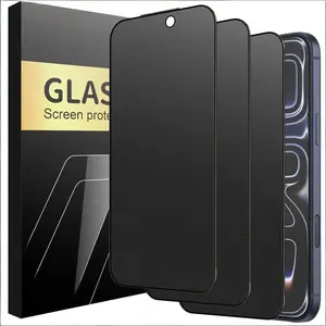 3pcs Ceramic Film Frosted Privacy Screen Protector, Smartphone, Suitable for iPhone 17, 16, 15 Pro Max Plus 16E, 14, 13 Pro Plus, Covered with Anti-Peeping High Light Protection Accessories