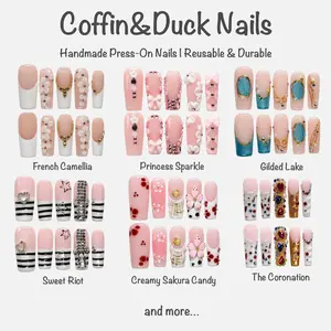 Voxinail Lab | Coffin & Duck Nails Collection | Handmade Press-On Nails | Acrylic, Reusable, Long-Lasting