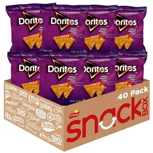 Doritos Flavored Tortilla Chips, Spicy Sweet Chili, 1 Ounce (40)