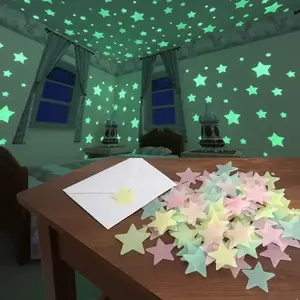 100pcs Glow-In-The-Dark Star Stickers, Decorative Sticker, Perfect for Decorating Bedrooms & Ceilings, Add a Festive Touch to Any Space
