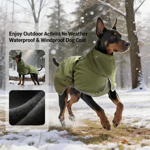 1 Piece Dog Winter Coat – This waterproof windproof Weather Dog Winter Coat has fleece lining for warmth! High neck, adjustable buckle, stylish practical style with leash hook – Perfect for large dogs’ winter outdoor Activities, walks & daily play