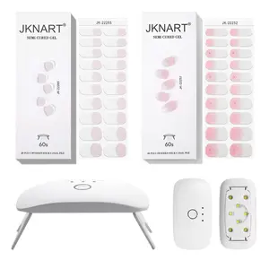 Professional Transferable Nail Art Kit, 2 Boxes Nail Art Stickers & 1 Count UV Lamp, Portable Nail Art Tool for Women & Girls, Manicure Accessories, Nail Decoration Supplies, Gel Nail Sticker Set