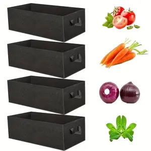 4-Pack Durable Non-Woven Plant Pots, 10-Gallon Heavy-Duty Grow Bags with Handles, Heavy Duty Planter, Ideal for Vegetables, Flowers, Fruits, Indoor & Outdoor Gardens, Planting Bags