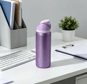 Owala So Eggstra Freesip 32oz Stainless Steel Insulated Water Bottle Tumbler - Vacuum Flask, Cold-Insulating, Stylish, Portable for Hiking, Suitable for Adults outdoorfun，sport lover，travel gym