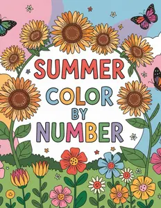 Summer Season Color By Number Coloring Book: Large Print Summer Coloring For Adults, Seniors and Kids