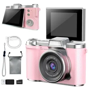 Digital Camera 1080P Video Recording Simple Interface Multiple Filters Outdoor Selfie Video Blog Camera Gift Includes 32GB Memory Card and Reader