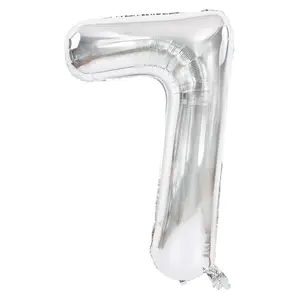 34 In. Silver Number 7 Balloon