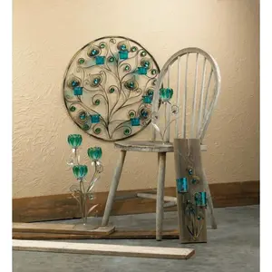 Blue green crystal wall sconce