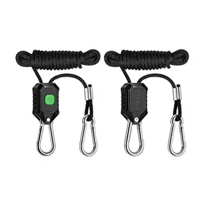 VIVOSUN 1-Pair 1/8 Inch Adjustable Grow Light Hanger, Heavy Duty Rope Hanger with Reinforced Metal Gears, 8Ft. Long and 150 lbs Weight Capacity Rope for Grow Light, Inline Fan, Filters