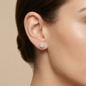 Pavé Moissanite Cluster Stud Earrings
