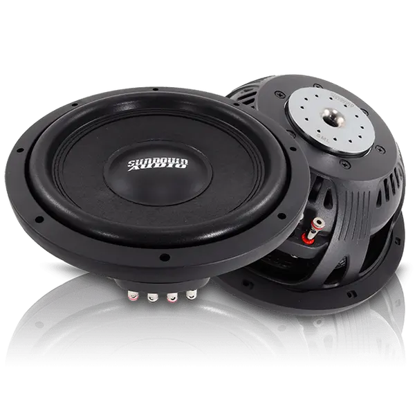 Sundown Audio SML12D4 SML-Series 12-inch Compact Shallow Mount Subwoofer, 500-Watts 4-Ohm Mini Unit with 4-Layer High Temperature Copper Wire, Dual-Magnet Design Bolt-Through Motor, Reduced Mechanical Noise, Under-Seat Car Audio Fit