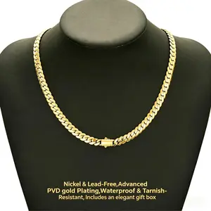 J.J Luxe Studio 14k gold plated Cuban link chain necklace & bracelet jewelry | Cuban style gift for men, women & couples | Y2K Hip-Hop Accessories | Mother's & Father's Day Gift | birthday gifts for gf