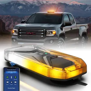 AgriEyes W230 Amber/White Strobe Light bar, APP Remote Control LED Wireless Magnetic Warnign Lights for Emergency Vehicles,Trucks.