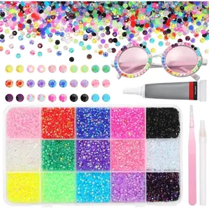 Rhinestones for Bedazzling Kit, Mix Sizes Jelly Resin Gems, Gems Bedazzling for Crafting, Flatback Resin Rhinestones for DIY Face Makeup Crafts Tumblers Shoes