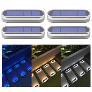 Solar Deck Light Outdoor Solar Lighting Stair Lamp Waterproof IP68 30 LEDs For Railing Fence Yard Lamp Energy Efficient LED Pathway Lights For Garden & Yard Enhancement