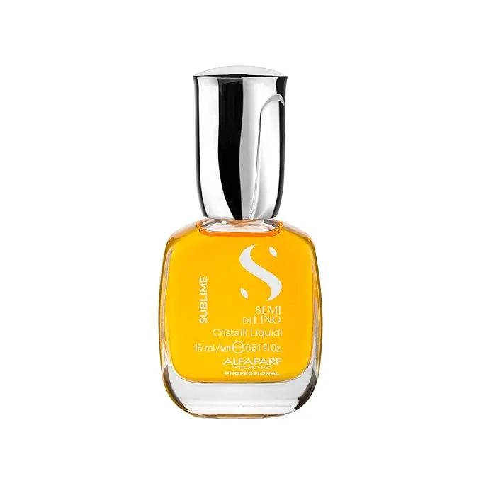 Alfaparf Milano Semi di Lino Sublime Cristalli Liquidi Hair Oil Serum with Thermal Protection - Anti Frizz Hair Serum & Smoothing Heat Protectant Spray with Vitamin E for Frizzy Hair