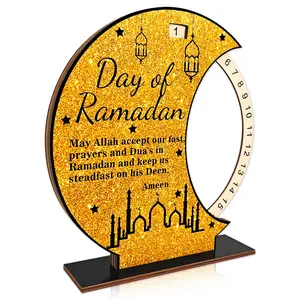 Ramadan Advent Calendar 2026 Eid Mubarak Countdown Calendar, Acrylic Round Decorations for Home Table Decor, Islamic Festival Reminder Supplies, Day Of Ramadan