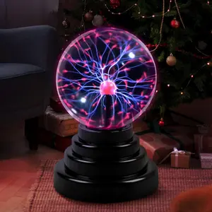 Plasma Ball Science Gift Touch Sensitive Plasma Globe Decorative Lamp Novelty 3 inch,Festival Indoor Ambient Lights,Holiday Indoor Mood Lights,Desktop Decorative Ornaments ,Room Decor, and STEM Learning - Static Electricity Sphere