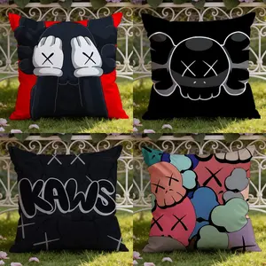 street art Kaws Cushion Cover Ultra-Soft Reversible Plush Pillow Cover Perfect for Car Rides Sofa Lounging Bedroom Relaxation Heartfelt Gift for Family & Friends