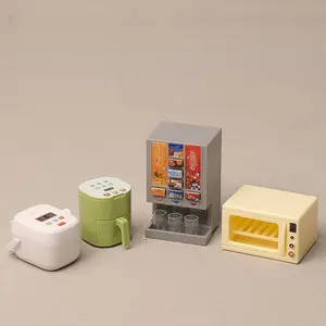 Mini Kitchen Simulation Small Appliances Role-Playing Toy, Drink Machine, Air Fryer, Rice Cooker Model Decorative Item