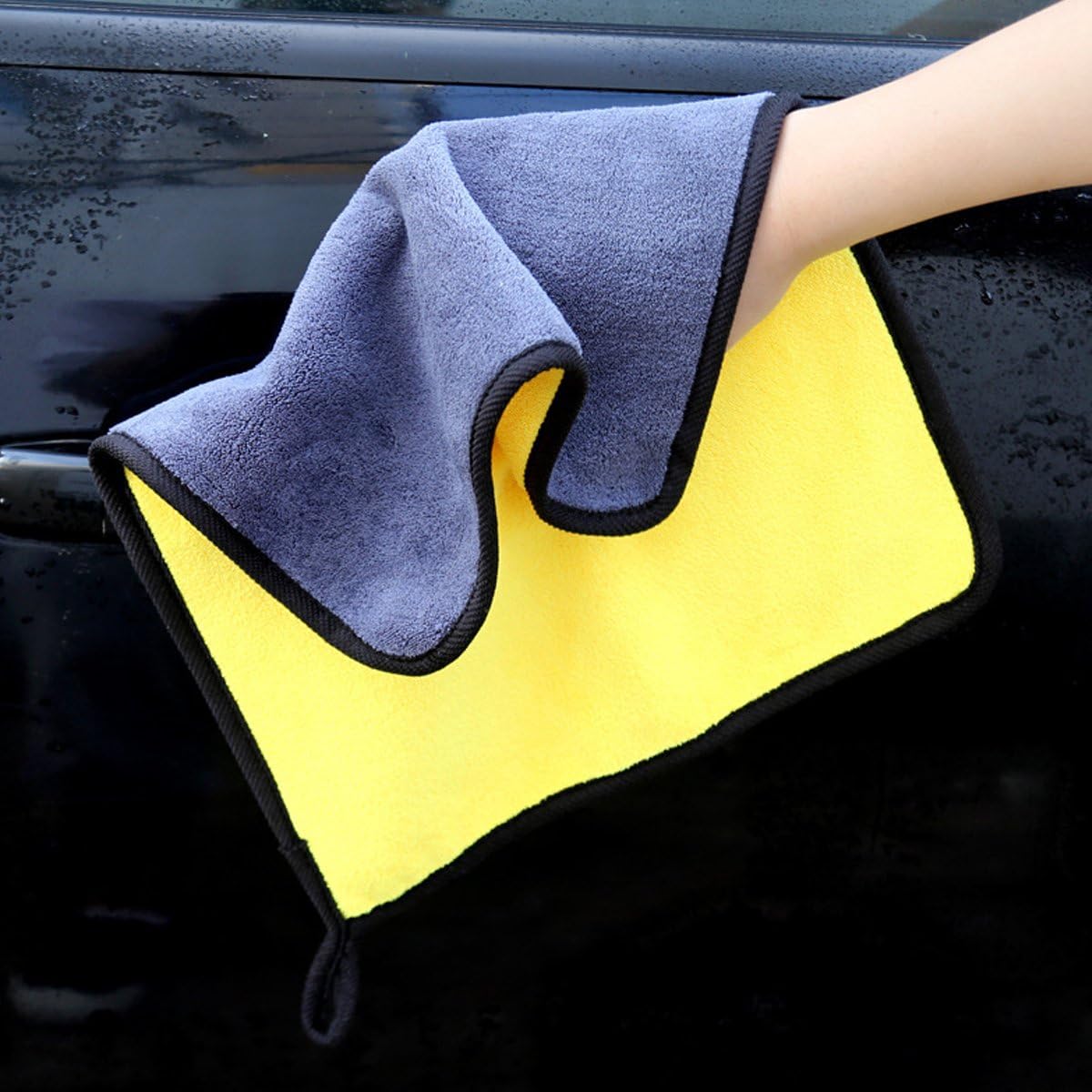 10 Counts Super Thick Double-Sided Car Cleaning Micro Fiber Towel, for Car Body Seat Dashboard Glass Interior Care, Multifunctional Auto Wash Cloth, High Water Absorption Lint-Free Soft Drying Polishing Towel