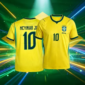 2026 Brazil National Home 10# Neymar Vini 11# Short Sleeve Soccer Jersey Fans Version Breathable