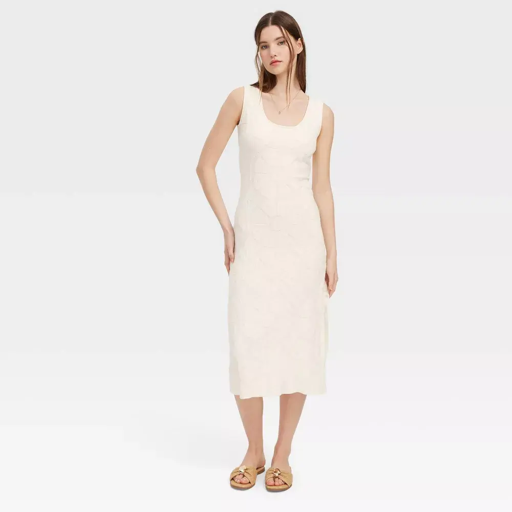 Women's Sleeveless Pullover Daisy Floral Terry Ankle Dress - Roller Rabbit, Flat Garment, Overall Casual Wear, Fabric
