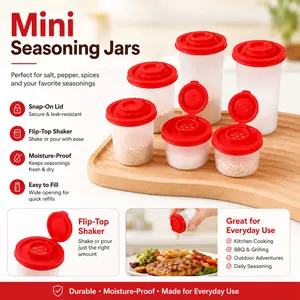 American Mini Seasoning Bottle with Lid, Moisture-Proof Durable Outdoor Cooking Salt Pepper Shaker, Daily Use Condiment Container