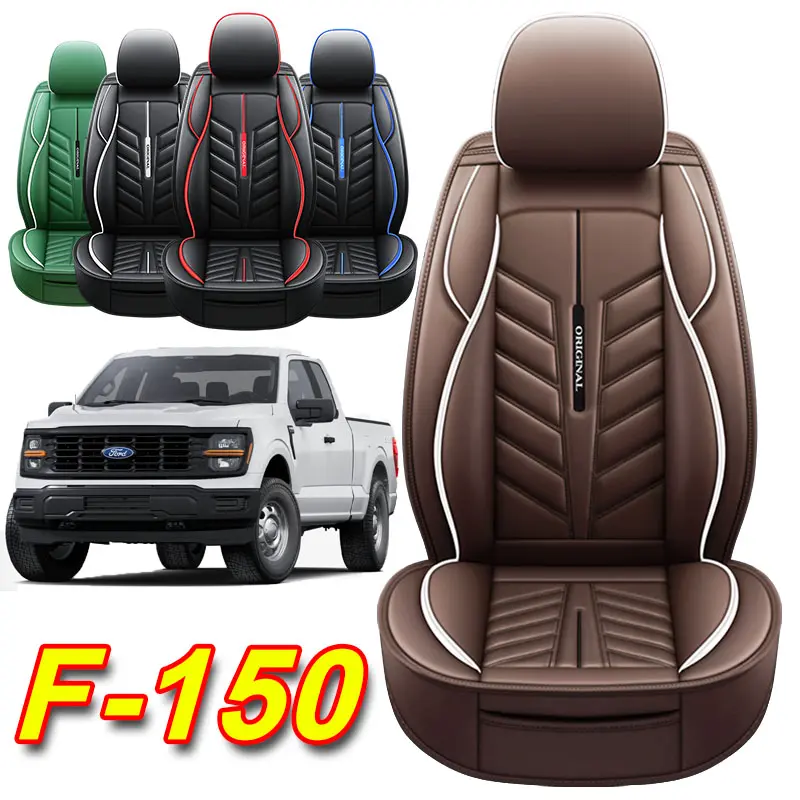 Premium PU Leatherette Front Seat Covers for Ford F-150 Ranch Platinum - Luxe Look Automotive Upholstery, Durable Car Accessories, Multiple Color Options, Durable Seat Cover