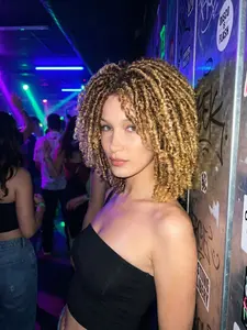 [Flash Sale]Trendy 6 Inch Dreadlock Wig | Gorgeous Faux Locs Afro Curly Braided Wigs with Bangs, Synthetic Twists Wigs for Party, Daily Use  Short Twist Faux Locs Braided Wig | Glueless Synthetic Afro Curly Hair for Men & Women | Daily & Party Use