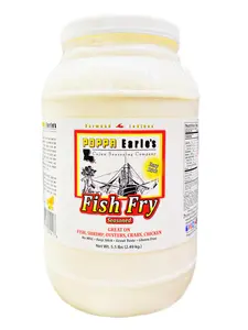 Poppa Earles Fish Fry Gallon (Cajun Seasoning Company) Gluten Free & No MSG, All Purpose Fry Breading, Sugar Free, Seafood Breading, Chicken Breading, Vegetable Breading, Full of Flavor and Creole Spice "Poppa Earle's Fish Fry" - Pack of 1 (1 Gallon)