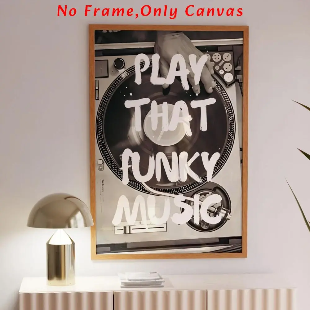 Vintage Style Music Themed Unframed Painting, Unframed Art Print, Retro Music Poster, Canvas Wall Art for Home Living Room Bedroom Kitchen Decor, Ornaments, Modern Home Decor