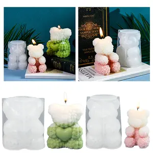 1 Pcs Bear Heart Flower Silicone Mold for DIY Candle Making, Handmade Soap Moulds, Baking & Crafting Supplies, Unique Gift Idea, Handmade Crafts, Handmade Gifts