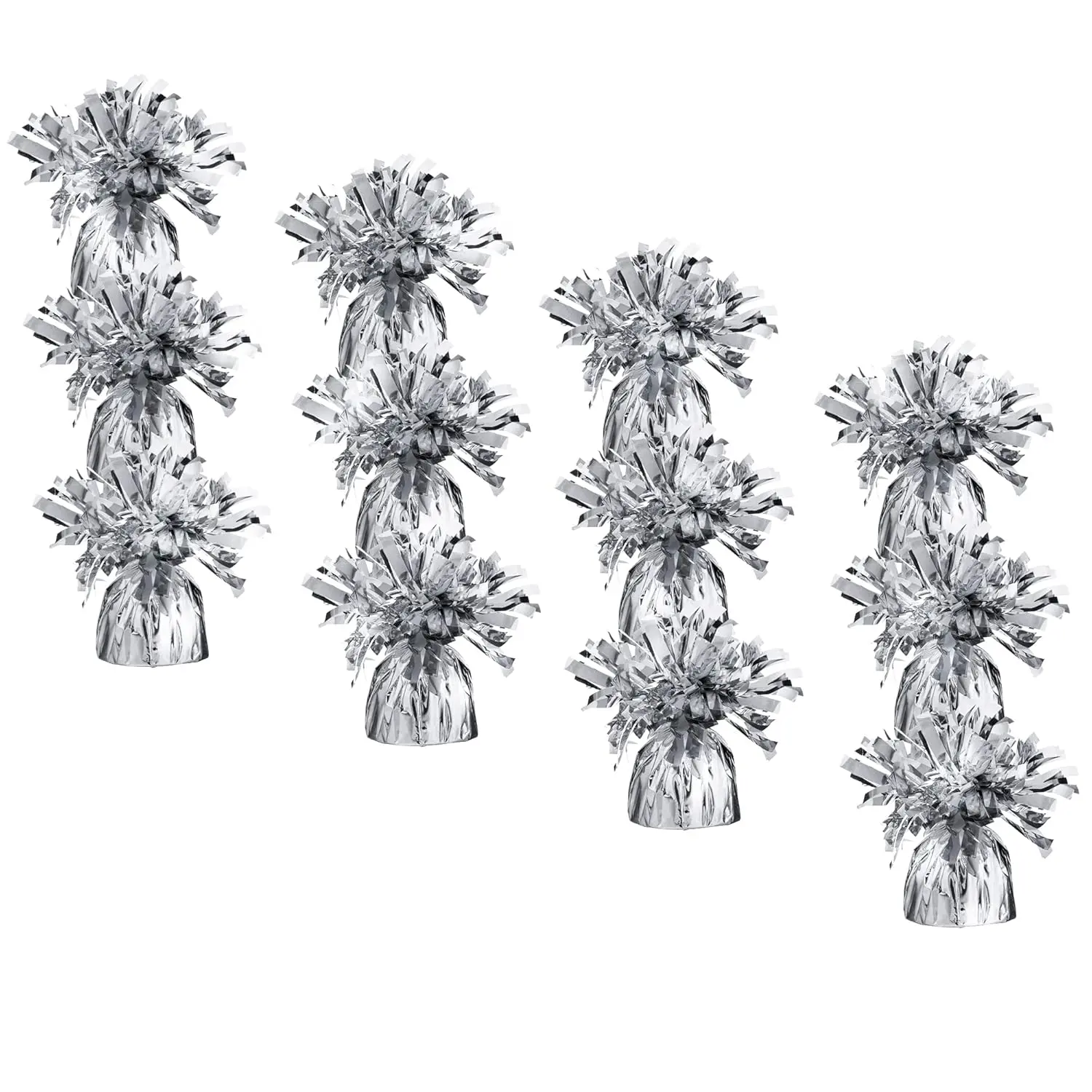 Silver Balloon Weights, Heavy Balloon Weight Pack Of 12 Metallic Foil Weights For Balloons, Birthday Party & Wedding Table Centerpiece Ballon Weight 4.8’’ Diy Ballon Weights For Helium Balloons