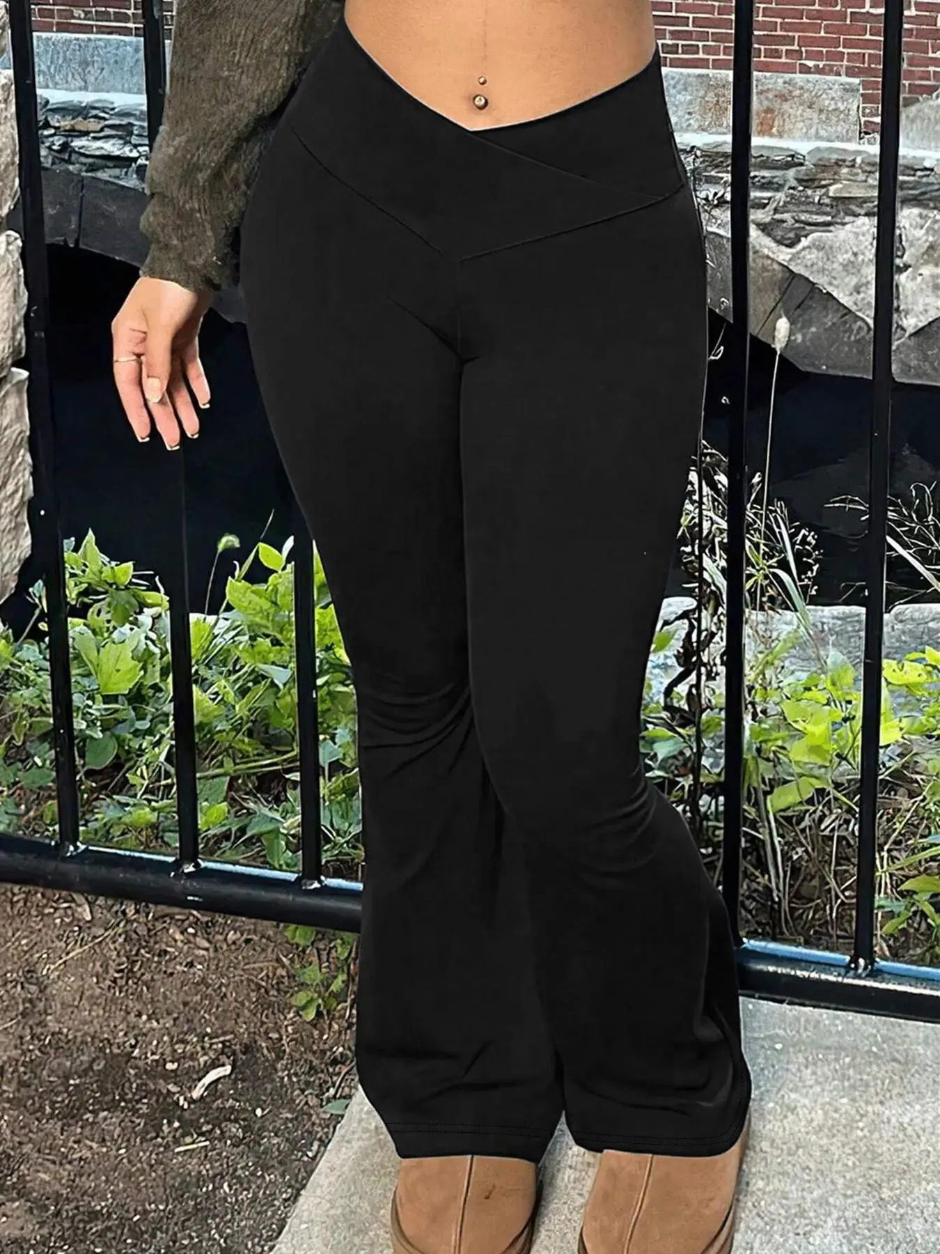 Women's Solid Color Fitted Pants, Casual Comfy Trousers for Daily Wear, Ladies Bottoms for Summer