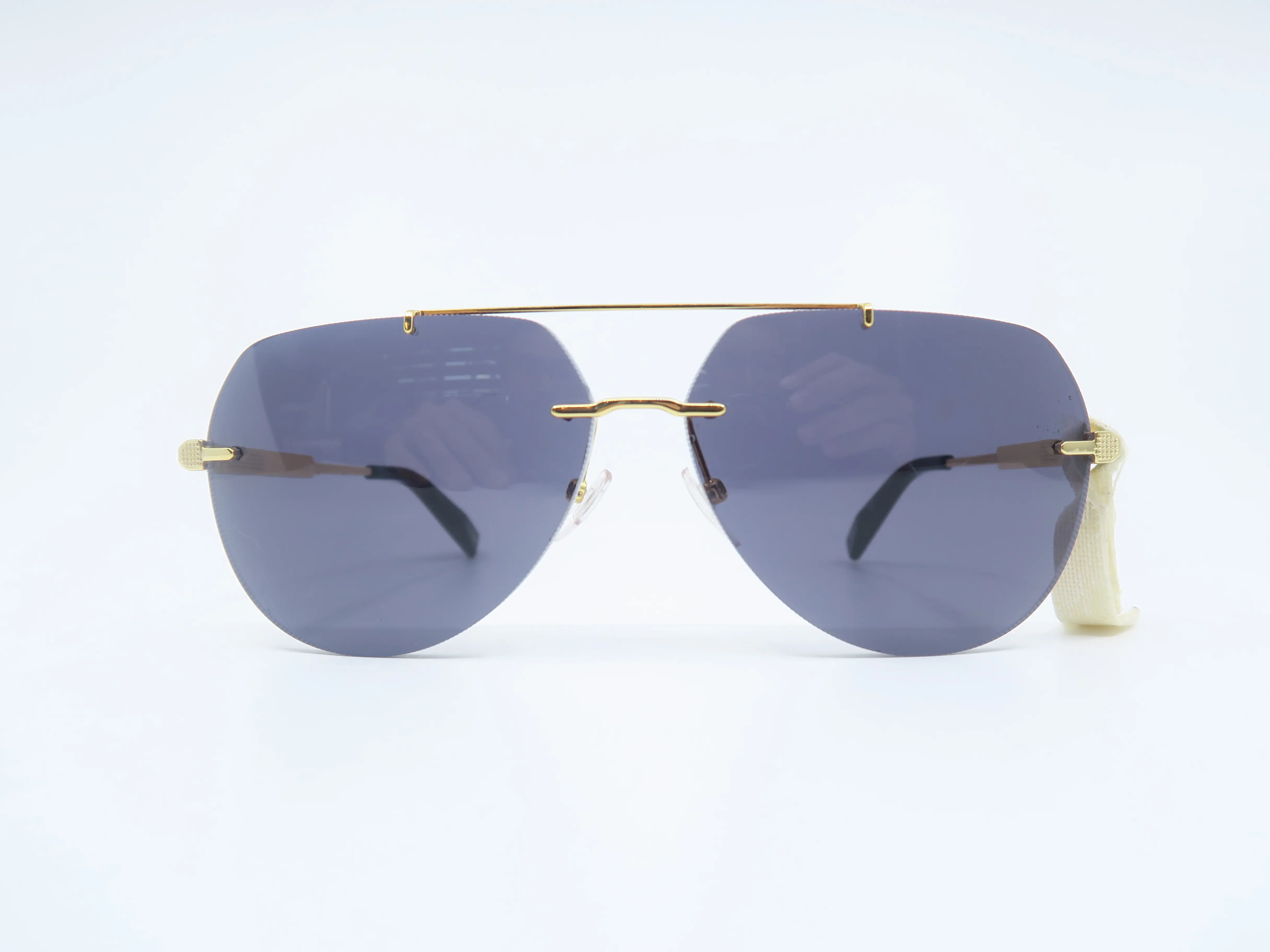 Chopard SCHG37 0400 Unisex Aviator Sunglasses - 63Mm 13Mm 145Mm, Yellow Gold Titanium, Rimless, New, UV-Protection Lens, Sun Protection